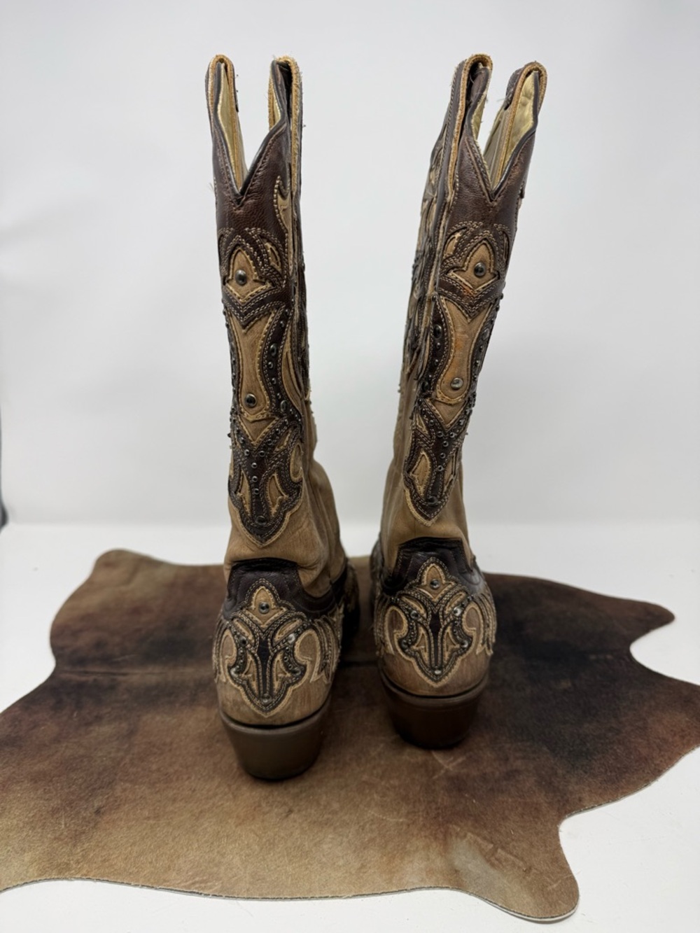 Women's Corral Boots Tan Western Embroidered Cowboy Boots Sz 8M (VTNCXE) - Picture 4 of 7